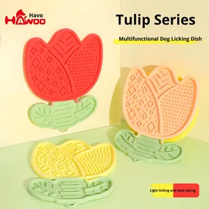 แผ่นรองเลียสำหรับสุนัขอเนกประสงค์ รุ่น Wangmiao Tulip Series พร้อมซิลิโคนป้องกันการสำลัก ช่วยให้กินช้าลง - Product Image 5