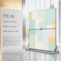 Écran LED transparent P3.91 pliable, mur vidéo 4K HDR10 avec luminosité de 1200 cd et garantie de 2 ans pour affichage en vitrine