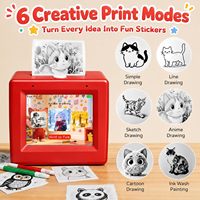 Mini-imprimante thermique sans encre portable Creative Toys pour étiquettes, machine à créer des autocollants DIY avec commande vocale IA