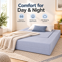 Canapé-lit pliant compact, housse lavable amovible, mousse compressible, canapé lounge 2 places pour chambre d'amis & maison