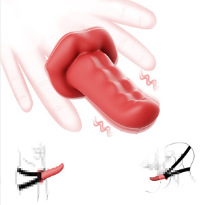 <strong>Wearable</strong> Vibrating Strap on Dildo Tongue Licking Silicone Vibrator Adjustable <strong>Harness</strong> Sex Toy USB Rechargeable Adult Pleasure - Product Image 1