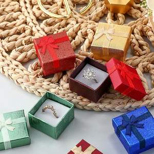 <span class=keywords><strong>Cajas</strong></span> para Anillos de 1.6 x 1.6 Pulgadas, Caja de Joyería de Cartón Duro con Lazo de Cinta, Pequeñas <span class=keywords><strong>Cajas</strong></span> de Regalo para Joyería para Pequeños Negocios (Color Vibrante) - Product Image 4