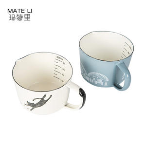 कस्टम सबलिमिनेशन सफेद यात्रा रसोई एनमेल दूध माप कप - Product Image 3