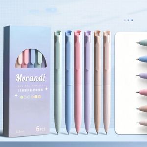 Cute Candy Morandi Colored 0.5mm Plastic Gel Pens Fine Soft Feel Office School Colorful Set Stationery 6 Pcs/<b>box</b> - Product Image 3