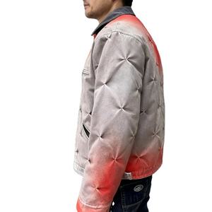 Veste d'hiver pour homme en toile vintage 2025 - Écologique, coupe-vent, délavée, avec fermeture éclair et logo sur le devant - Product Image 3