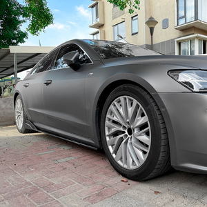 สเกิร์ตข้าง Audi A7 S7 C8 2019+ สีดำเปียโน ลายคาร์บอนไฟเบอร์ วัสดุ ABS ชุดแต่งด้านซ้าย - Product Image 2