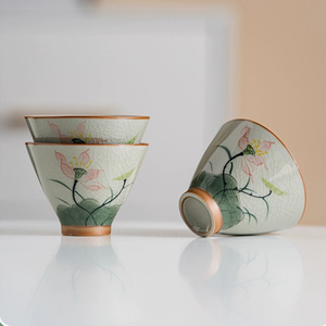 Portable Outdoor Travel <b>Tea</b>, Set Hand-Painted Handicraft Ceramic Tumbler One Pot And Three Cups Quick Guest Cup Convenience/ - Product Image 5