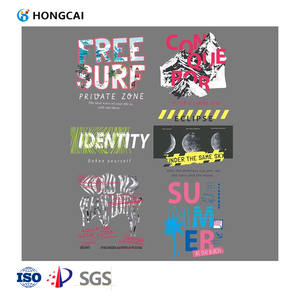 Hongcai stiker Transfer cetak, untuk garmen T-shirt Iron-On stiker Transfer panas dapat dicuci pola huruf yang dipersonalisasi - Product Image 1
