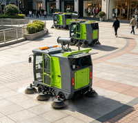 Machine de balayage de sols industriels, balayeuse à batterie avec brosses rotatives, équipement de balayage de routes et de rues électriques