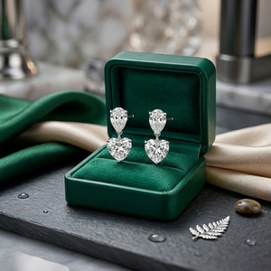 Boucles d'oreilles pendantes minimalistes en zircon taille poire et cœur, 3A CZ, délicates, pour femme, cadeau de bijoux - Product Image 1
