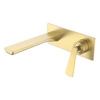Robinet de lavabo mural en laiton doré moderne pour eau froide, mitigeur de salle de bain en cuivre pour usage commercial, couleur or