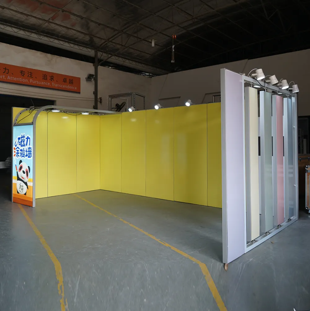 Tianyu Alumínio Frame Trade Show Wall Expo Fair Tradeshow Exhibition Stand Display Booth Com Holofotes