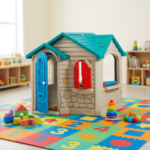 Casa de Juegos de Plástico para Interiores con Diseño de Dibujos Animados, para <span class=keywords><strong>Preescolar</strong></span>, Jardín de Infancia, Parque, <span class=keywords><strong>Teatro</strong></span>, Juegos Infantiles - Product Image 1