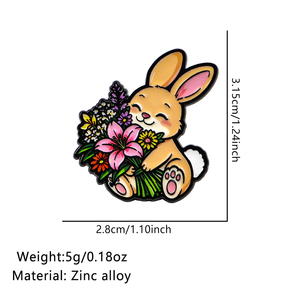 Broche de la <span class=keywords><strong>serie</strong></span> Animales con Flores para Ropa, Pin de Solapa para Mochilas, Pin de Esmalte Suave, Pin para Bolsos, Insignias, Accesorios, Regalo - Product Image 2