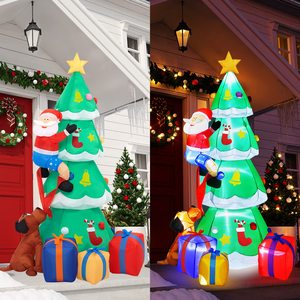 Sapin de Noël gonflable, décorations de jardin gonflables de Noël avec Père Noël amusant pour jardin, patio, pelouse 20240629 Gonflable X - Product Image 2