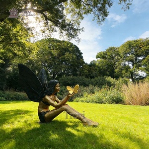 Estatua de Ángel Hada de Bronce de Tamaño Real TREVI con Mariposa para Decoración de Jardín Privado - Product Image 3