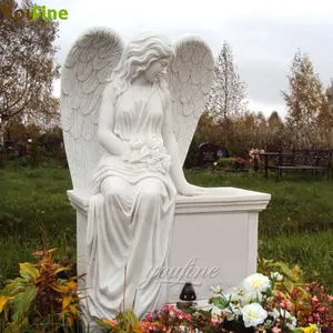 Hoge Kwaliteit Angel Monument Wit Marmer Headstones En Grafstenen