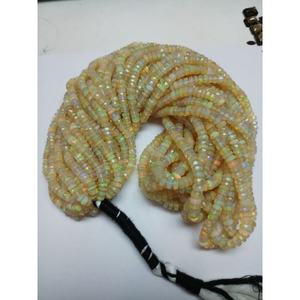 Cuentas facetadas de ópalo etíope Welo arcoíris de fuego, color amarillo natural, calidad AA, de 4-6 mm, en hilo de 16 pulgadas de largo. - Product Image 5