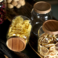 Pot de conservation en verre borosilicate de 1,2 L/2 L/2,5 L avec estampage à chaud et ouverture facile pour bonbons, thé, noix, biscuits - Usage commercial et domestique