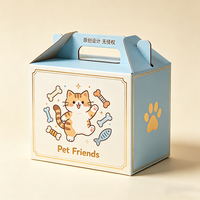 Boîte cadeau en PET avec impression de dessin animé personnalisée, poignée pliable, emballage extérieur gaufré pour les petits paquets de friandises pour hamsters