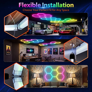 Luminaires LED hexagonaux DIY, panneaux lumineux pour garage, atelier, salon de coiffure, salle de sport - Product Image 5