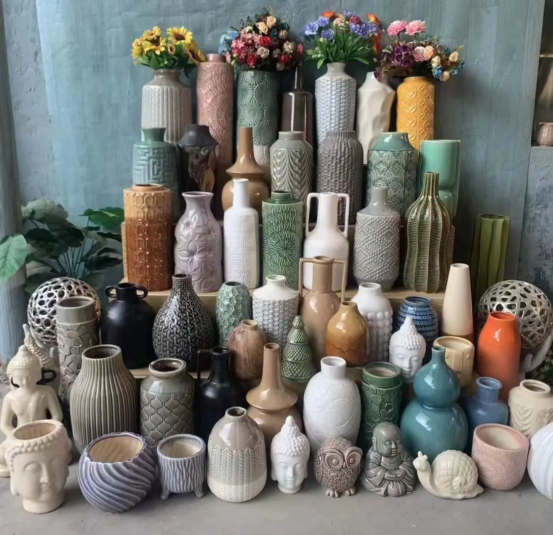 Grosir Vas Keramik Kreatif untuk Dekorasi Rumah Desain Unik Vas Porselen Vas Persediaan