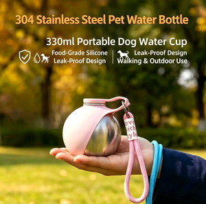 Bouteille d'eau portable pour chien en acier inoxydable 304, gobelet à boire pour animaux de compagnie pour les promenades - Product Image 2
