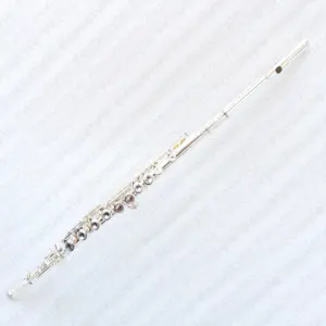 Satılık yüksek ve öğrenci konser dikey flüt müzik enstrümanı gümüş kaplama vücut flüt enstrüman