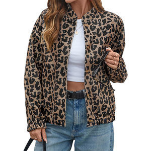 Nouvelle arrivée Veste décontractée surdimensionnée à <span class=keywords><strong>imprimé</strong></span> léopard vintage pour femmes Manteau Veste d'extérieur chaude pour l'hiver - Product Image 1