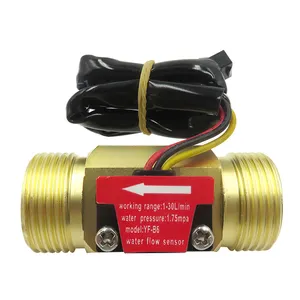 YFB6 DN20 3/4 polegada Hall fluxo sensor Turbina fluxo medidor com detecção de temperatura