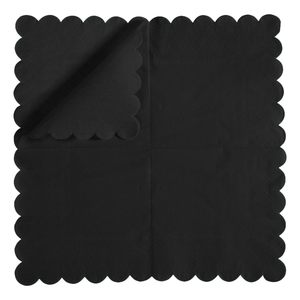 Servilletas de Papel Airlaid Impresas de 2 Capas, Negras, Desechables, de Pulpa de Madera Virgen, Plegadas en 4, Brillantes y Alegres para Uso en Cafeterías - Product Image 5