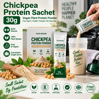 Protéine de pois chiches en sachet individuel 30g – Poudre protéinée végétale végane pour la gym, l'hôtel, les voyages – Pour propriétaires de marques et distributeurs