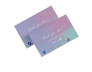Cartes de remerciement personnalisées 4*6 logo holographique carte de remerciement pour soutenir ma petite carte de visite