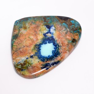 Cabochon d'azurite namibienne 83.5 Ct. Pendentif en forme de coeur en vrac fabriqué à la main 38X48X5mm poli naturel bijoux artisanat namibien - Product Image 4