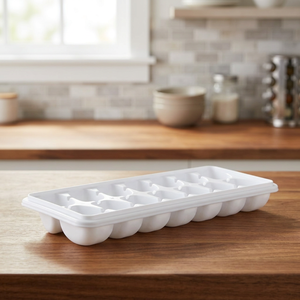 Dynasty Elastic Round Square Plastic Ice Tray 2-Piece Large with Lid Model 1208 14 <b>Cubes</b> for Bar & Party Storage - Product Image 2