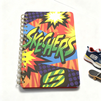 Carnet à spirales personnalisé en cuir A5 avec coins arrondis, 100 feuilles, impression numérique, agenda cadeau