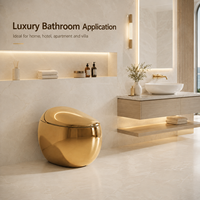 Toilette intelligente de luxe en céramique avec bidet intégré, siège chauffant, chasse d'eau automatique, séchoir à air chaud et bouclier anti-éclaboussures