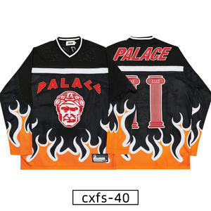 Camisetas Deportivas Casuales Transpirables de Manga Larga con Cuello en V, Estilo Americano, Personalizadas FOOLS, para el Equipo PALACE, Unisex - Product Image 1