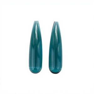 โทแพซลอนดอนบลูสีน้ำเงินขนาด 9x30 มม. คุณภาพเยี่ยม ผลิตในห้องปฏิบัติการ ควอตซ์เนื้อเนียนขัดเงา รูปทรงหยดน้ำยาว สวยงาม ระยิบระยับ ขนาดมาตรฐาน - Product Image 1