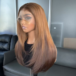 Nouvelles perruques synthétiques Lace Front en gros pour l'été, <span class=keywords><strong>coupe</strong></span> carrée, perruque Bob, cheveux doublement étirés, perruques synthétiques lisses comme des baguettes pour femmes noires - Product Image 4