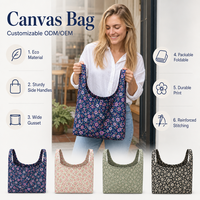 Sac de courses pliable robuste et réutilisable, grande capacité extensible, portable, pour la ville, les vacances en bord de mer, personnalisable ODM OEM