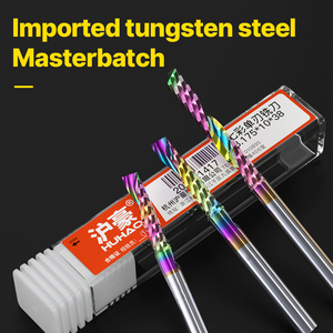 Huhao Tin Tráng 1/8 Shank Duy Nhất Sáo Xoắn Ốc Tungsten Carbide Phay Cắt Khắc Gỗ Nhôm Router Bit <span class=keywords><strong>CNC</strong></span> End Mill - Product Image 2