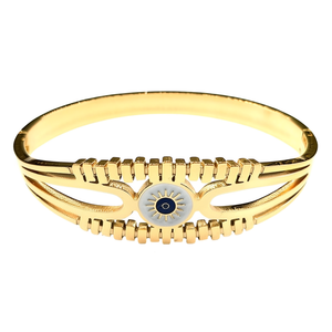 Bracelet de charme tendance en acier inoxydable 316L plaqué or PVD, motif œil porte-bonheur, bijoux pour femmes - Product Image 2