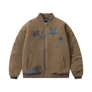 Giacca invernale Vintage spessa Varsity giacca 100% poliestere Canvas antivento cappotto Unisex traspirante con ricamo 3D - Product Image 6