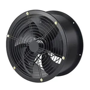 Ventilateur de conduit de vent fort de lame 220V ventilateur de tube axial monophasé YWF4E-200 de fonte 200MM roulement à billes AC debout libre noir