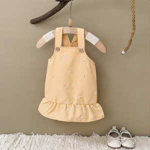 Ins New Cute Girl Baby Mädchen Sommerkleid Blume Bestickt Fragmentierter Rock Riemen Rock Sommer - Product Image 5