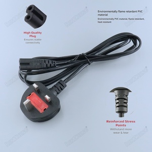 Fabrika fiyat 1.5m IEC şekil 8 2 Prong AC güç uzatma kablosu fiş evrensel şekil Pin İngiltere C7 BS erkek sonu bilgisayar dizüstü 13A için - Product Image 6