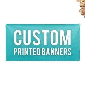 Custom Exhibition Equipment Backdrop Display Custom Banner Printing Scrim Vinyl Banner With Hemmed Edges