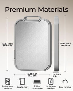 Planche à découper en titane et en bois de qualité supérieure, double face, planche à charcuterie avec support rotatif pour le comptoir de cuisine - Product Image 2