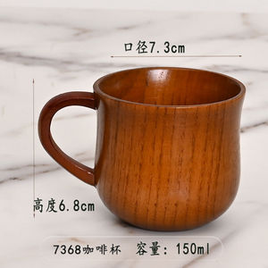 <span class=keywords><strong>Set</strong></span> di tazze da tè in legno massello di birra in legno naturale elegante tazza da <span class=keywords><strong>caffè</strong></span> in legno di giuggiola giapponese tazza da scrivania piccola artigianale con manico - Product Image 4